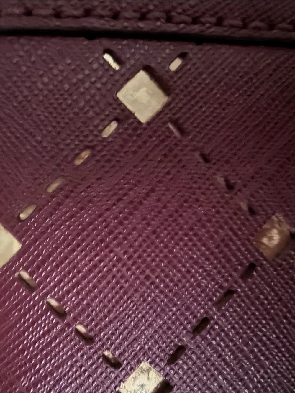 Michael Kors Quilted Studded Wallet - Plum with Gold Accents